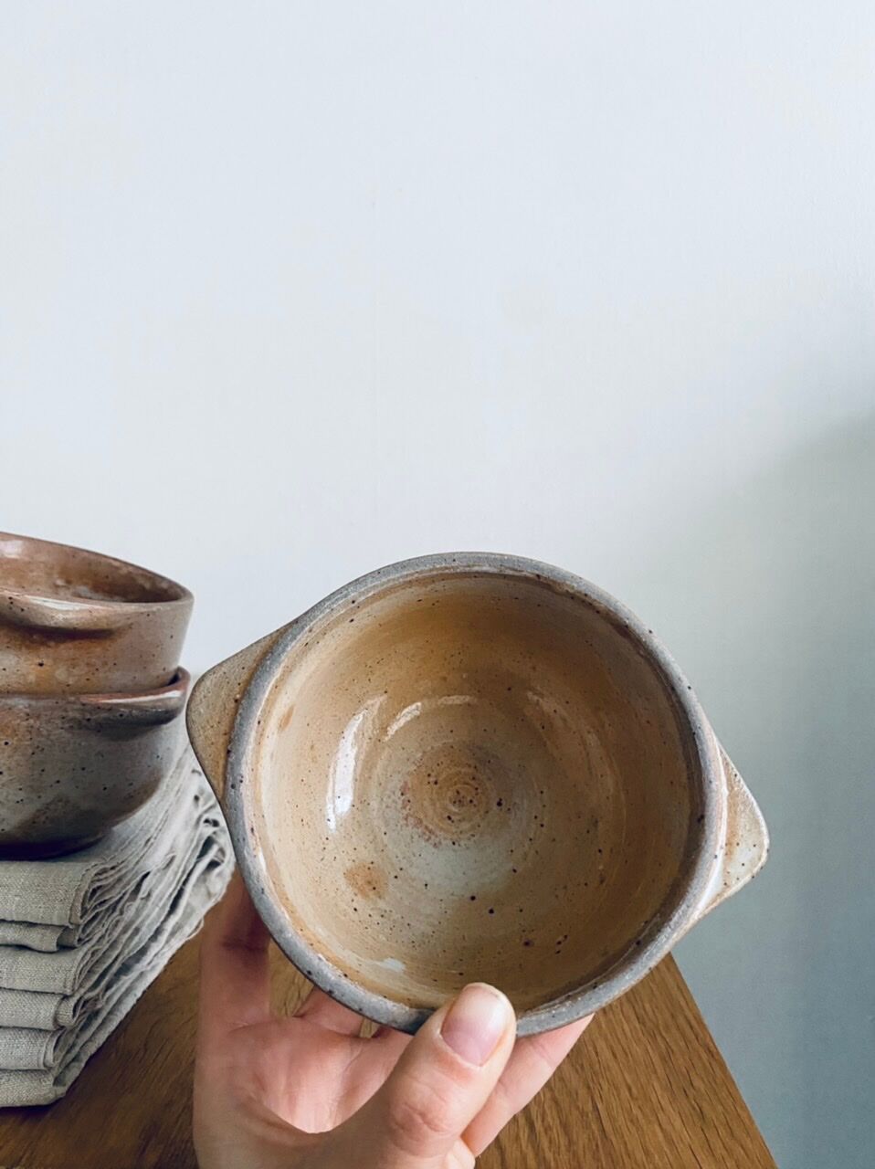 Three bowls in ancient sandstone