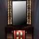 Luigi Brusotti Mid-Century Modern Italian Bar Cabinet with Decorated Mirror