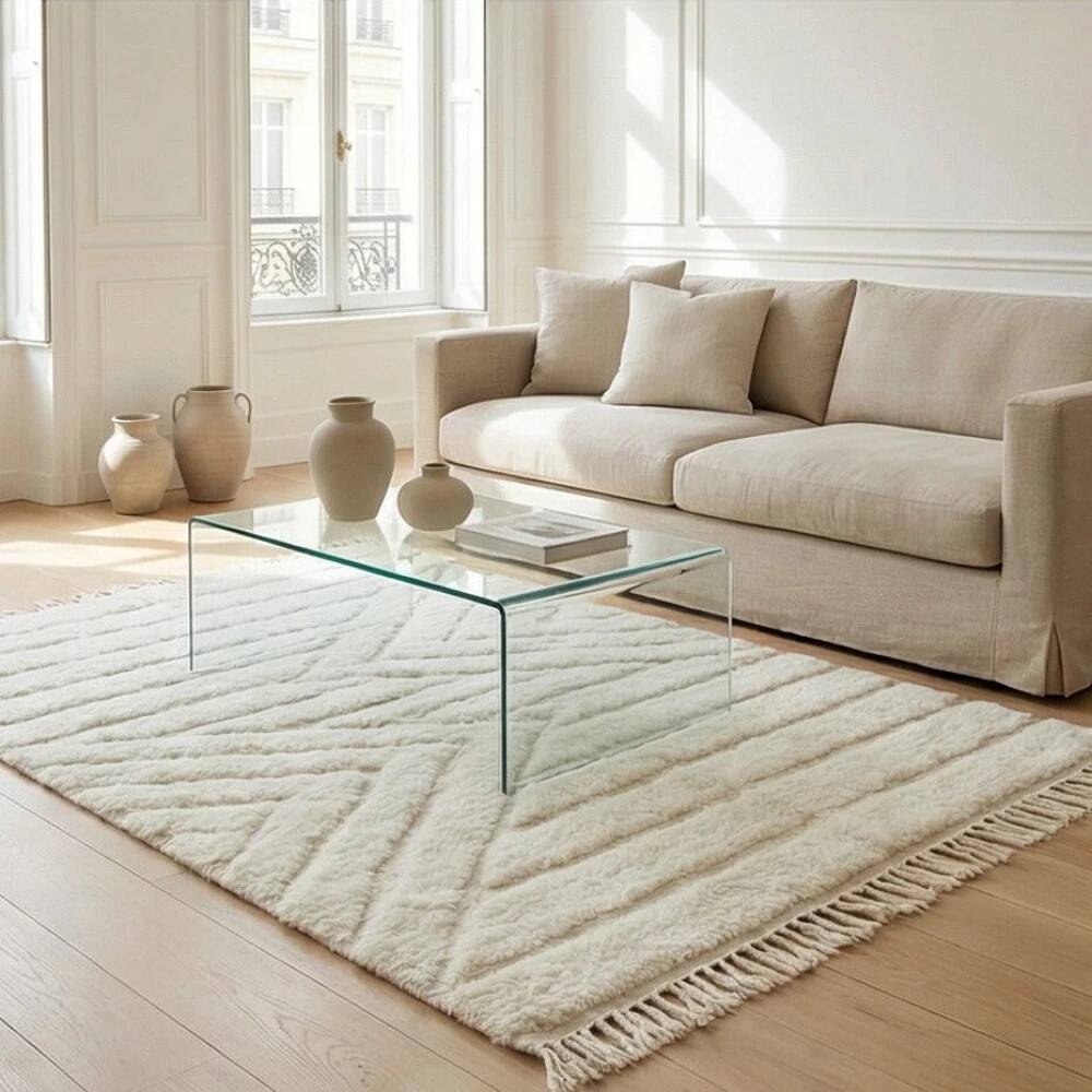 Beni Ourain rug with geometric patterns