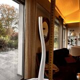 Vase Salviati soliflore modèle Aria Piccolo en verre côtelé blanc