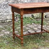 Solid wood table, one drawer, turned wood