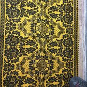 Wool handwoven yellow rug Romanian rug. Teppich. Tapis roumain. Romania