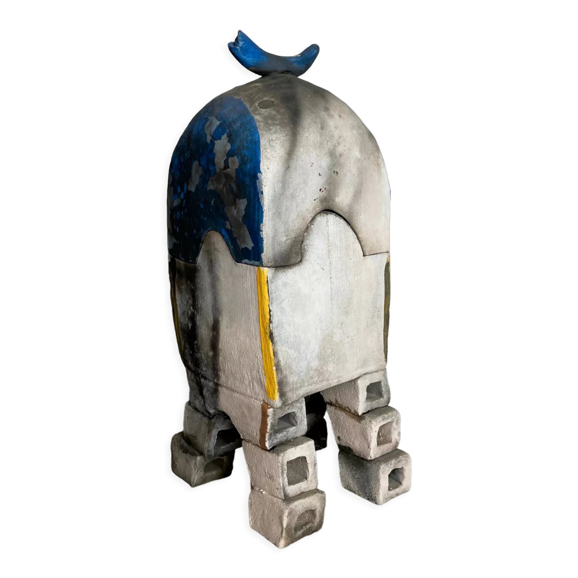 Surrealist box in painted terracotta