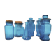 Ensemble de 6 bocaux en verre bleu