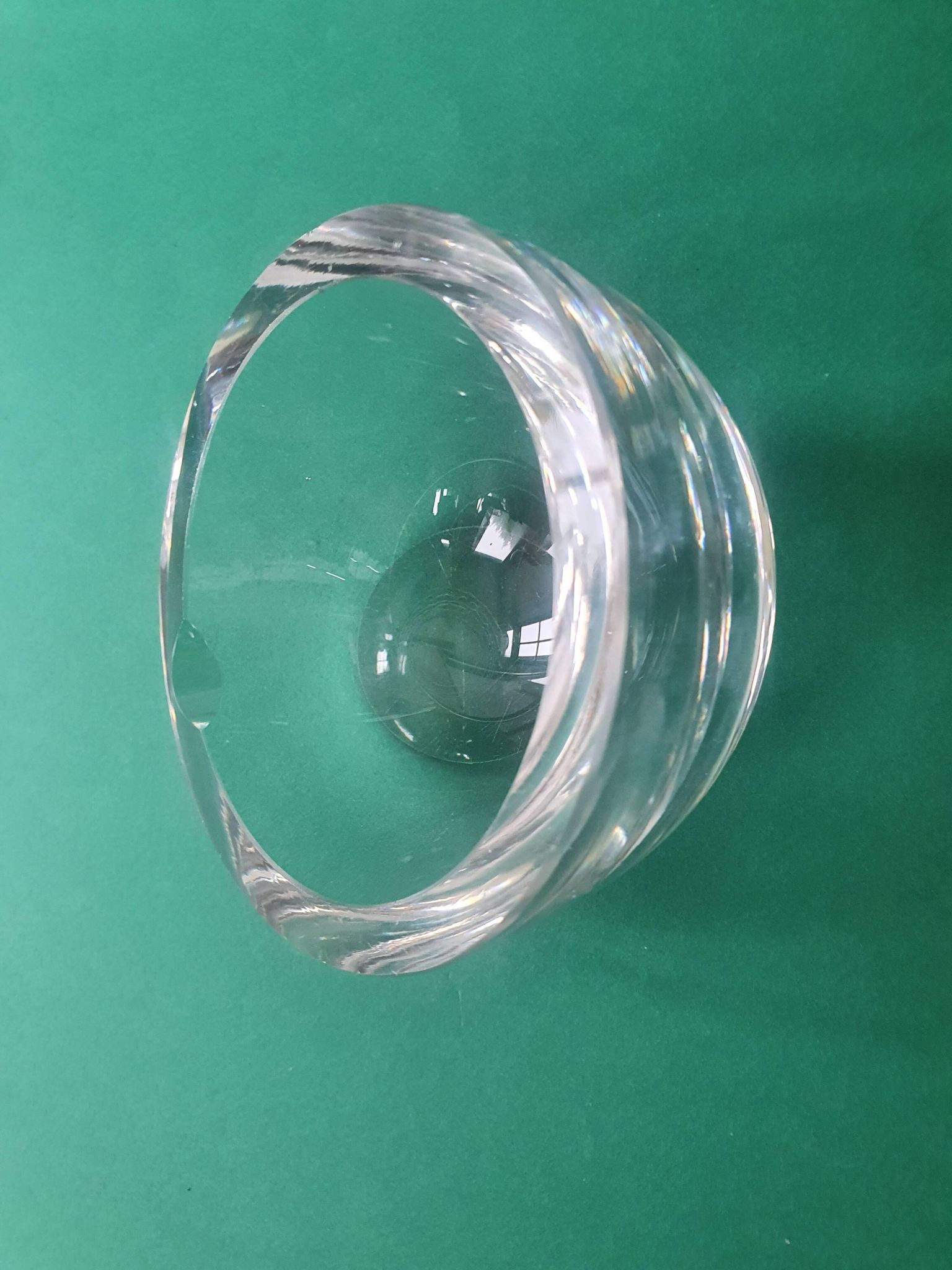 Cendrier demi-sphère en verre ancien vintage