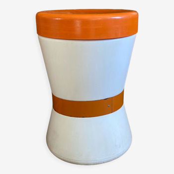 Orange and white stool 70s