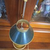 Lamp Bouillotte 1 arm of light bronze lampshade sheet metal empire style