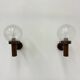 Set of 2 globe glass wall lamps sconces by Lisa Pape Sweden , 1970s