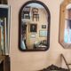 Miroir arche en bois vintage Pologne 1970