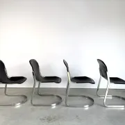 Chaises de salle à manger vintage par Cidue, ensemble de 4, années 1970