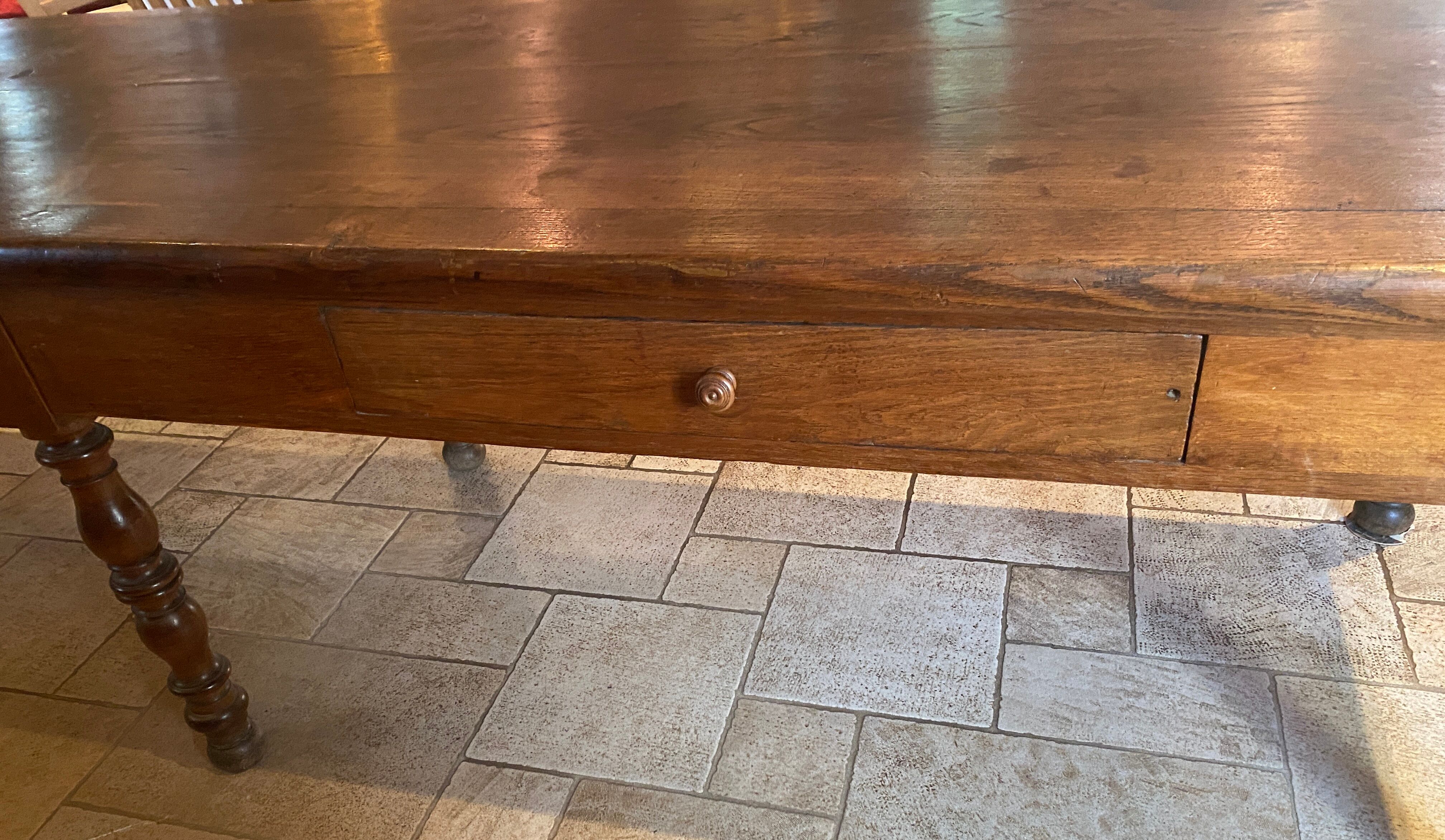 Farmhouse table chene massive