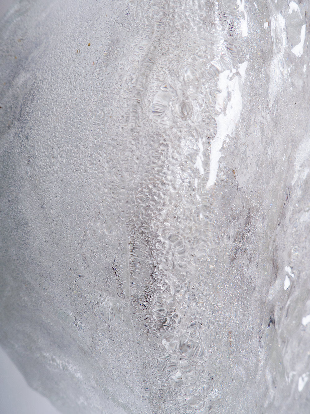 Wall or ceiling lamp made of ice glass