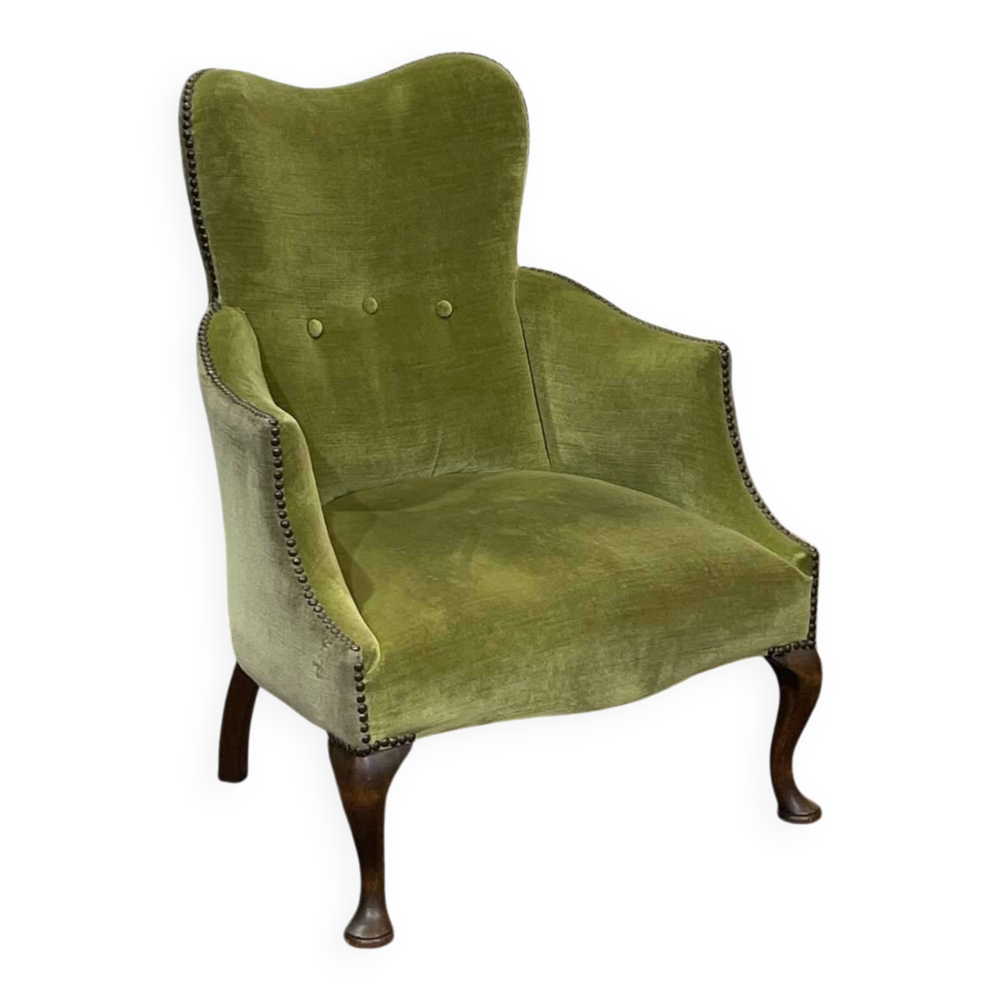 English walnut armchair from the early 20th century