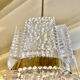 Chandelier by Kaiser Leuchten, frosted glass, Germany 1960