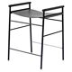 Contemporary Black Bar Stool Black Leather Rubber Metal