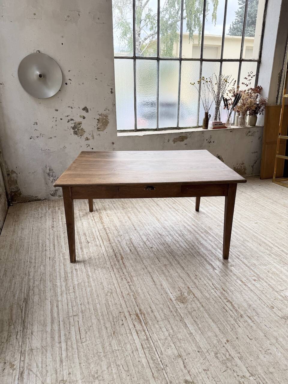 Large “square” oak farmhouse table 1950