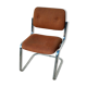 70s chrome and fabric conference chair