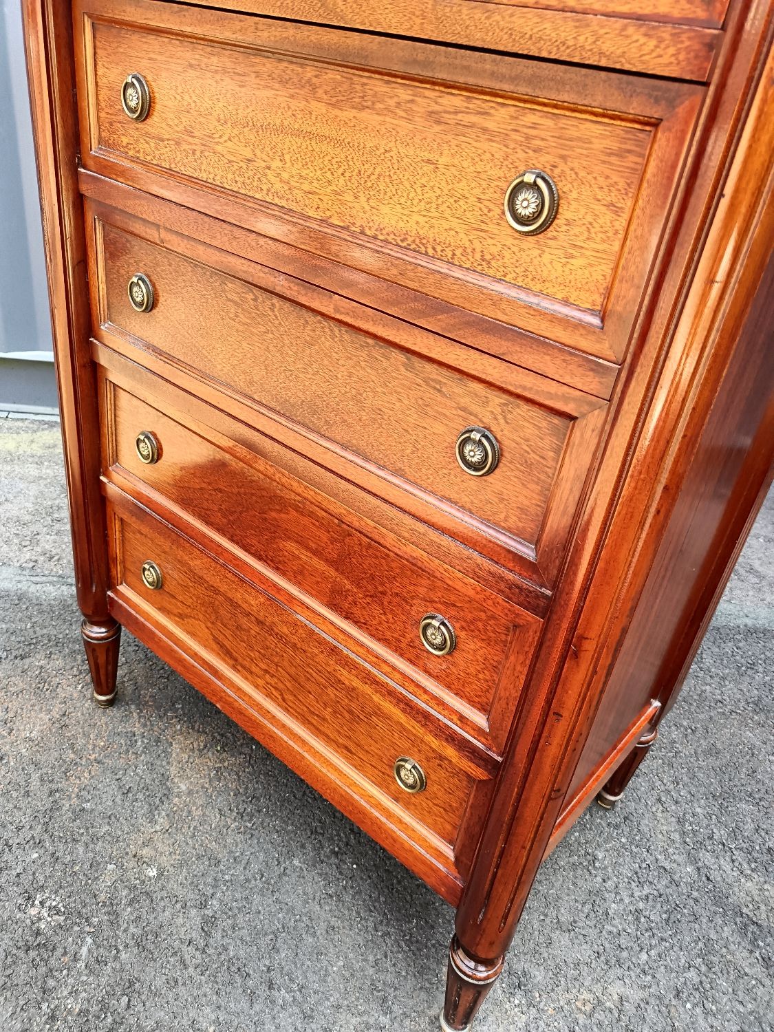 Louis XVI marble top chest of drawers