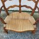 Provencal double armchair with woven rush in walnut
