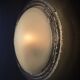 Pair of wall lights or ceiling lights in pressed glass and opaline - vintage design 80