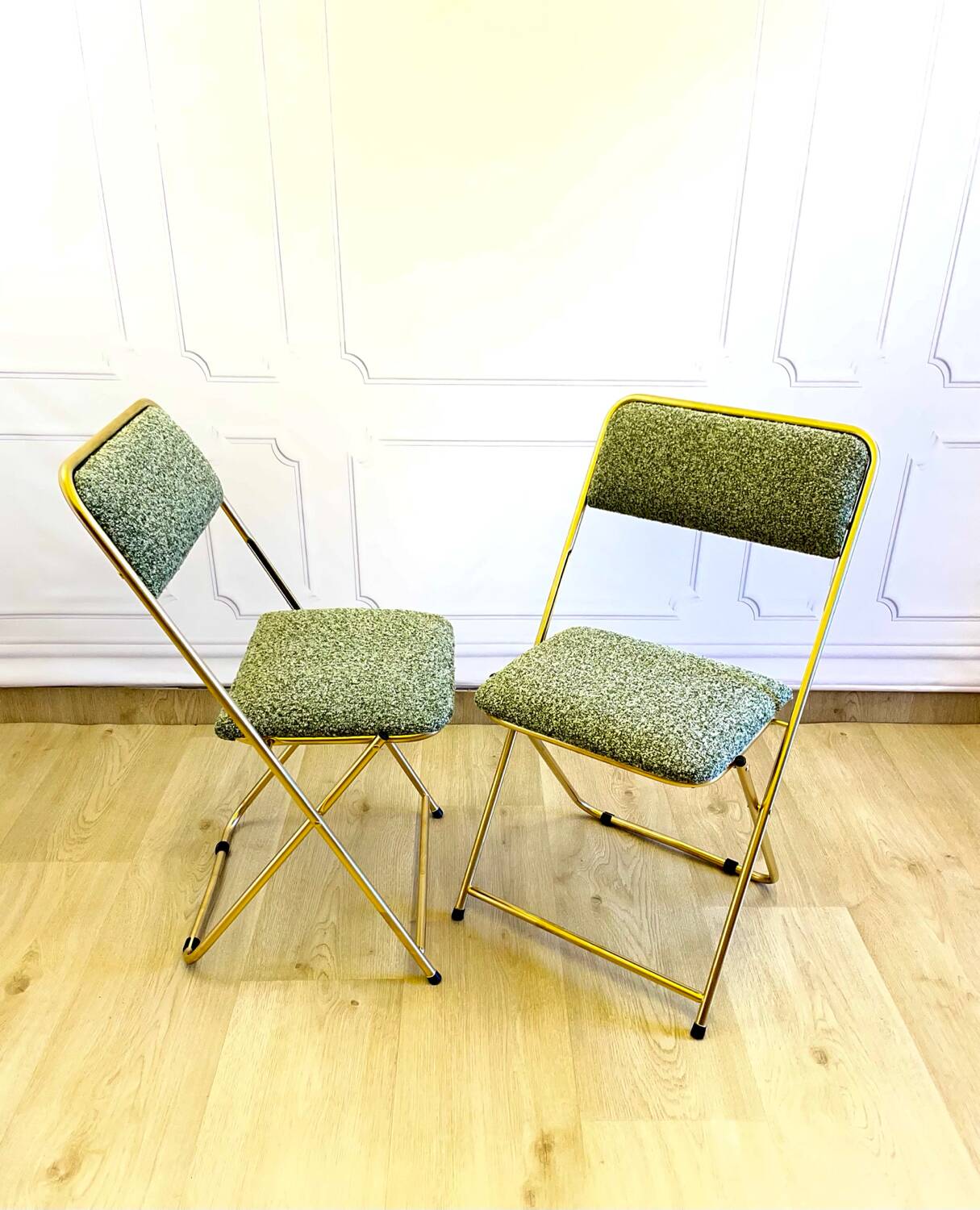 Paire de chaises Lafuma vintage restaurées – design années 70