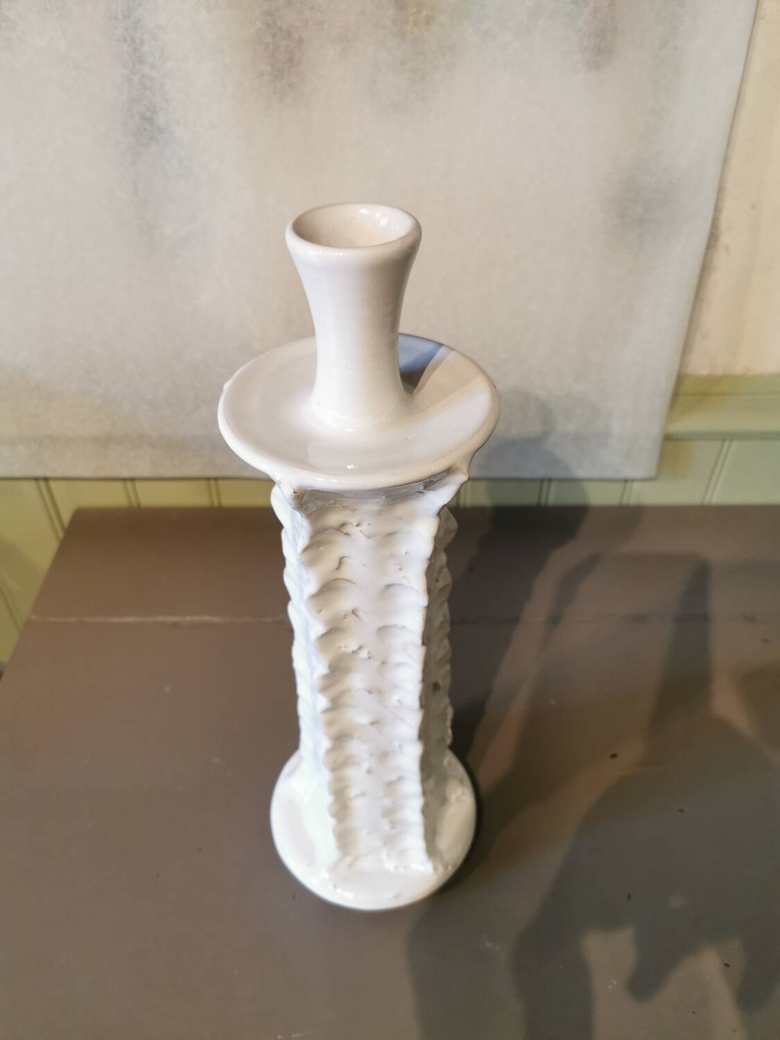 Large ceramic art candle holder Morocco