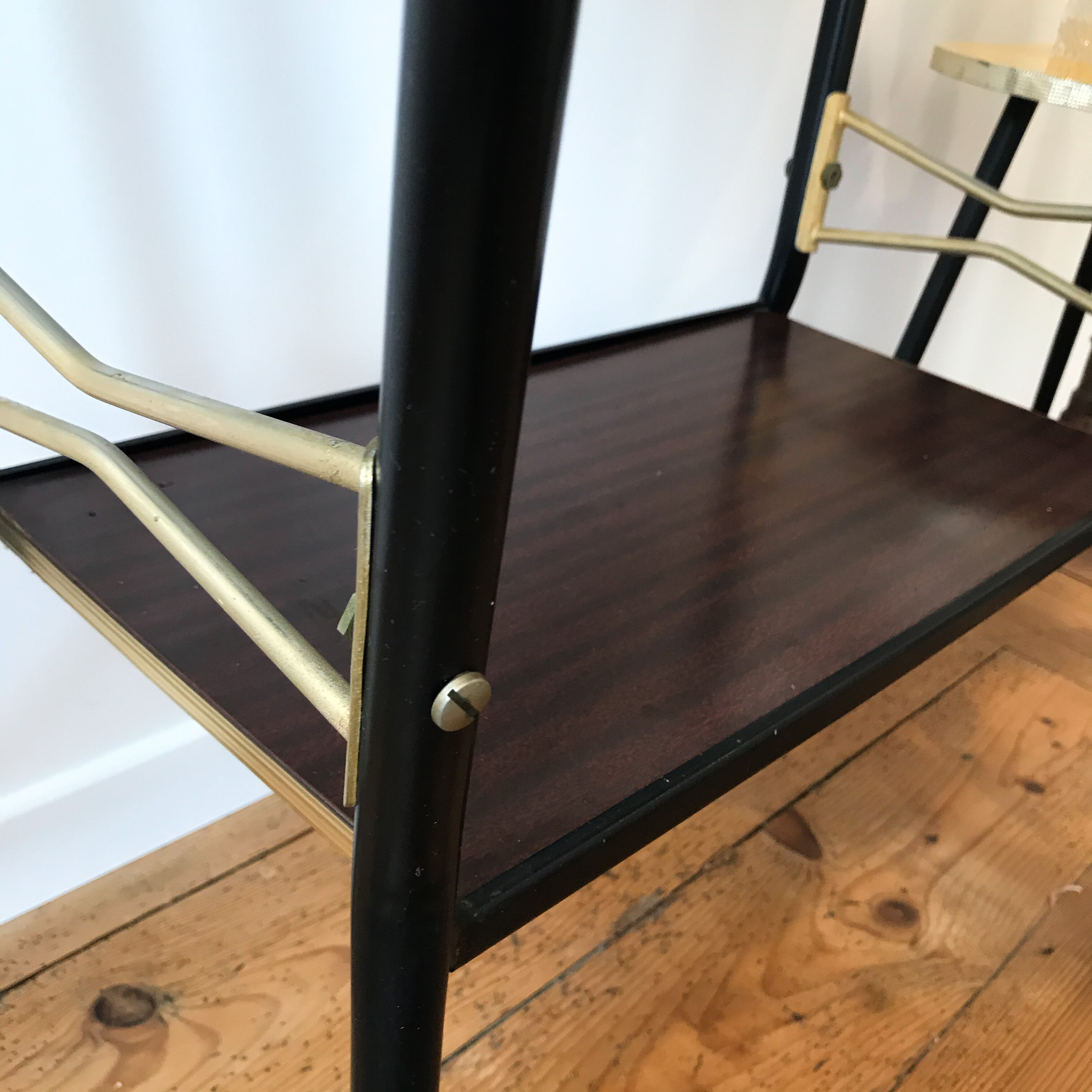 Desserte, old TV furniture, black and gold