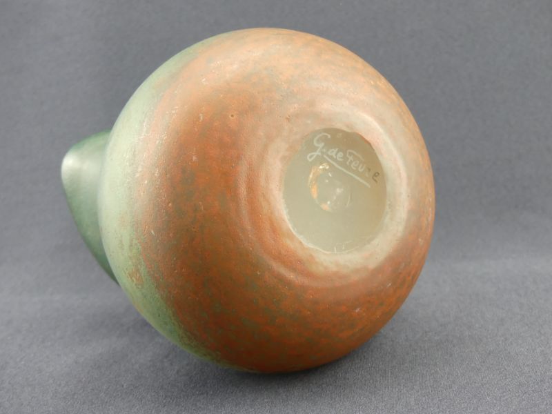 Glass paste pitcher signed De Feure for Daum