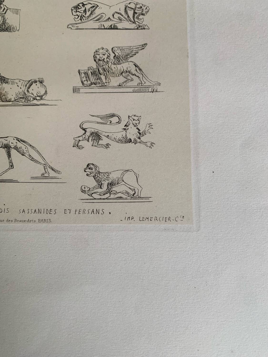 Lithographie ancienne orientale - Ornements de la Perse