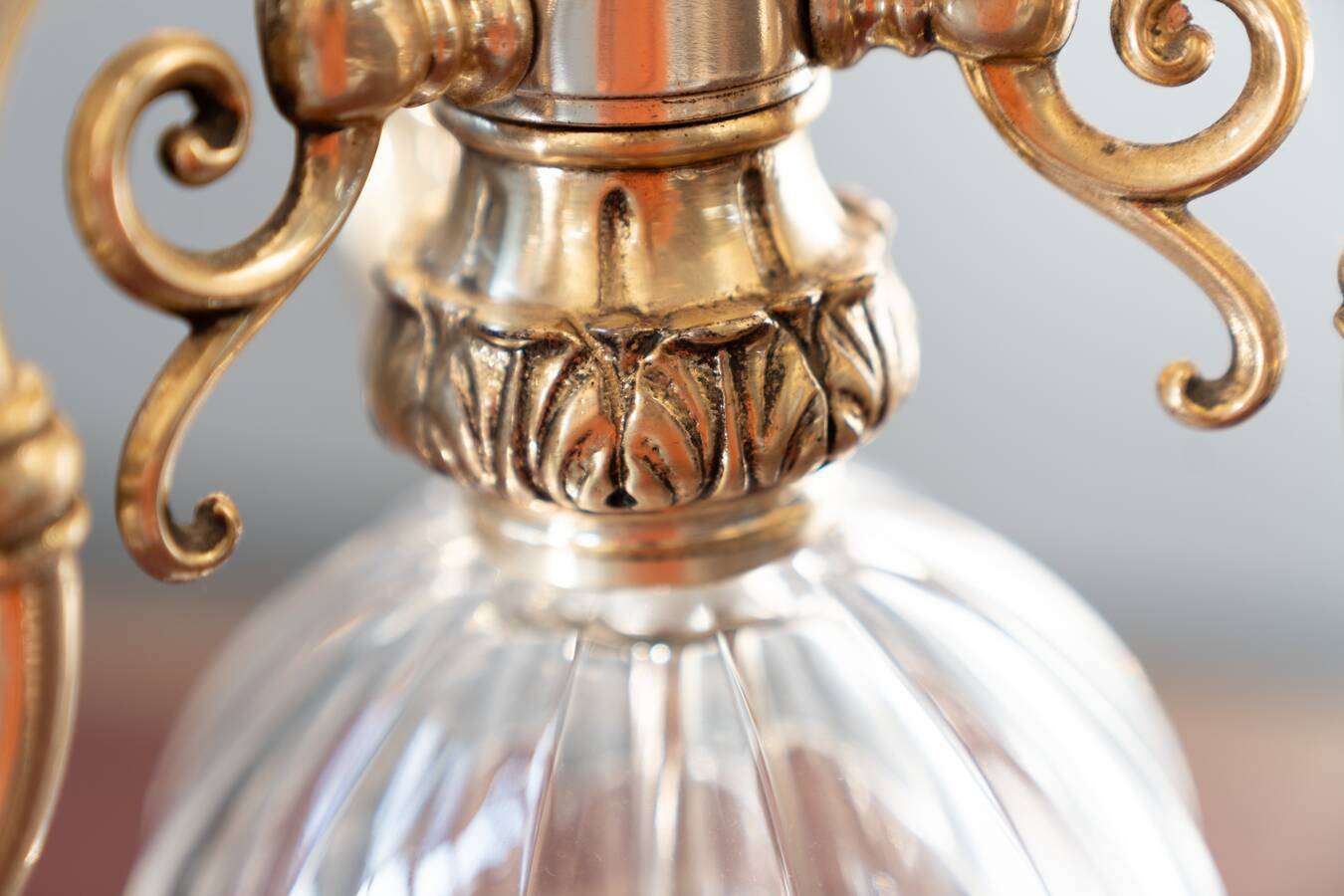 Delta Quattro 5-Light Crystal Table Lamp – Silver Finish