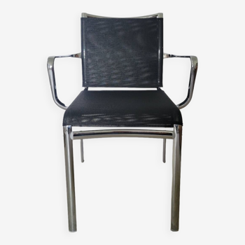 Armchair by Italian designer Alberto Meda bigframe for Alias in chrome steel and mesh