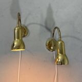 Brass flexible wall lamps, set of 2, 1960’s