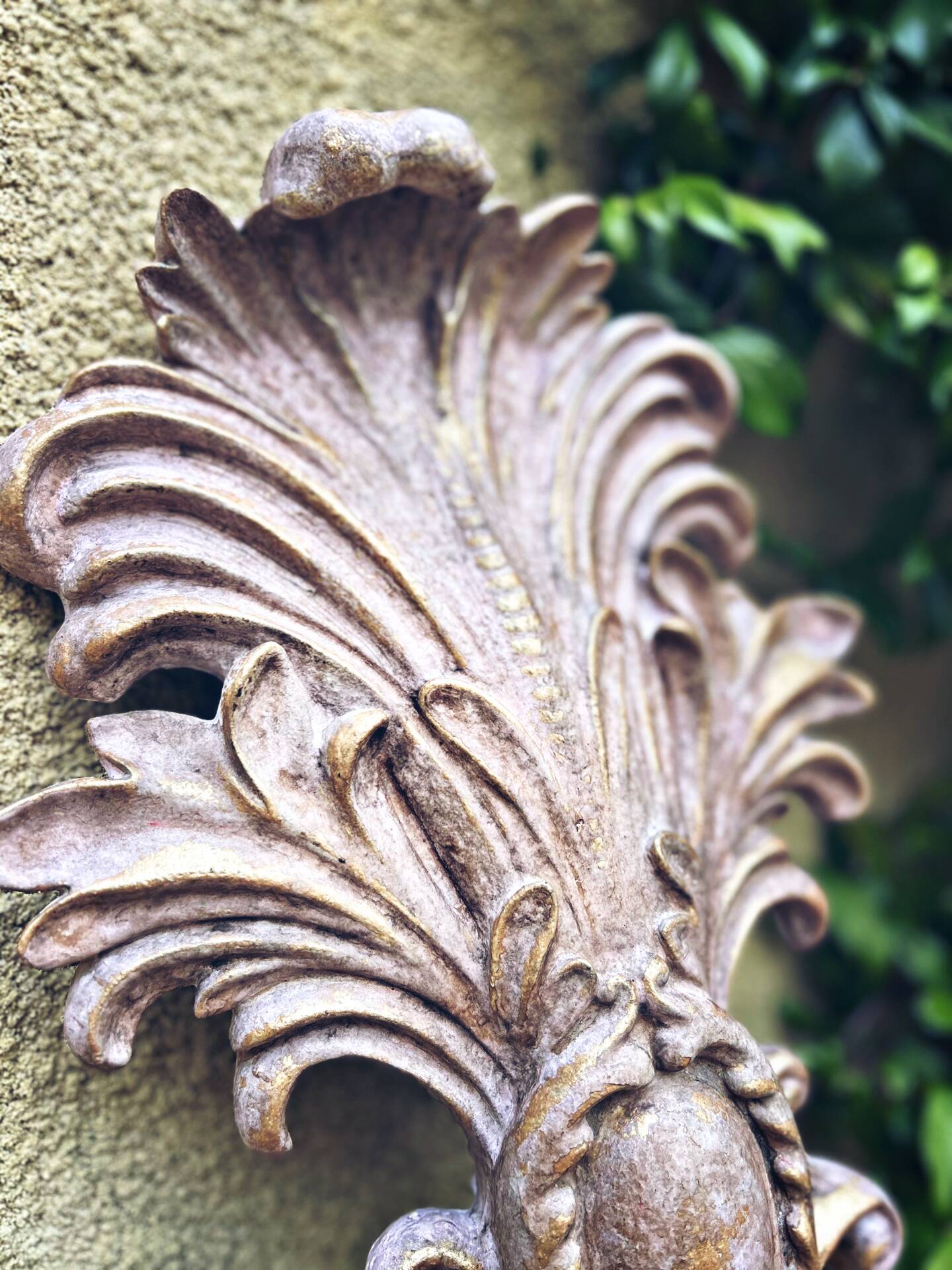 Incredible patinated wall candle holder