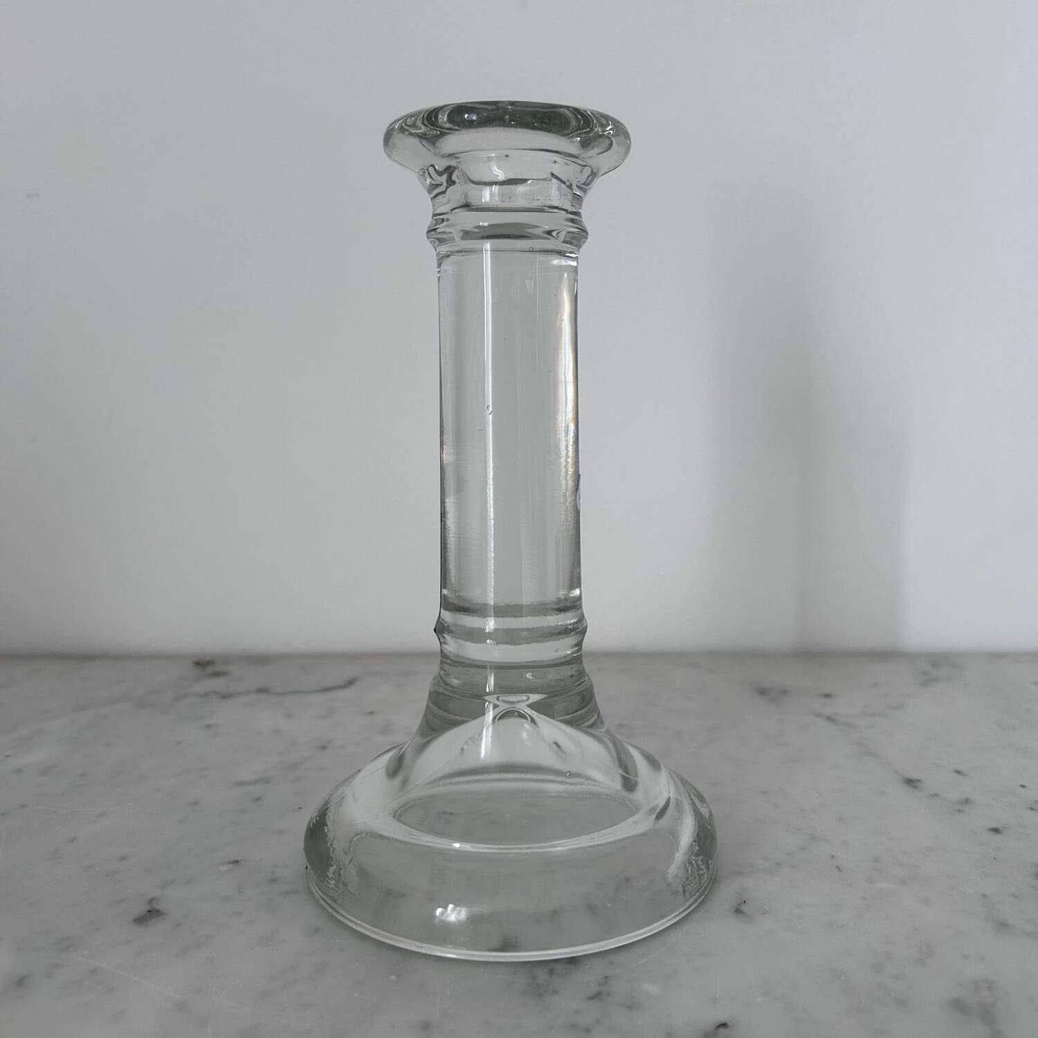 Glass column candle holder