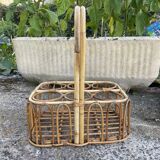 Bamboo rattan bottle holder
