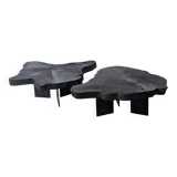 Table basse bois brûlé