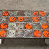 Seventies iron and ceramic coffee table
