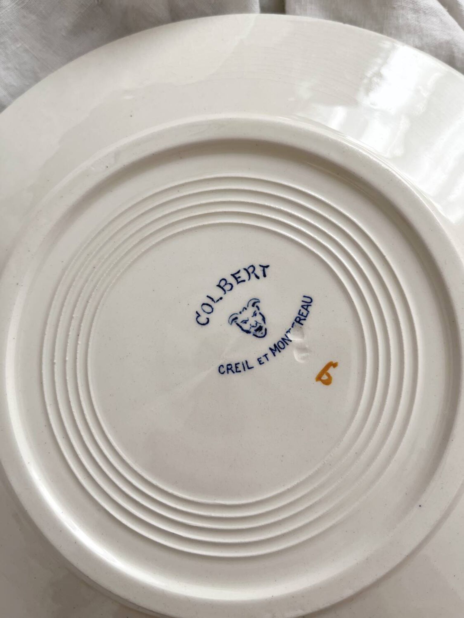 4 “Colbert” ironstone dessert plates from Creil and Montereau