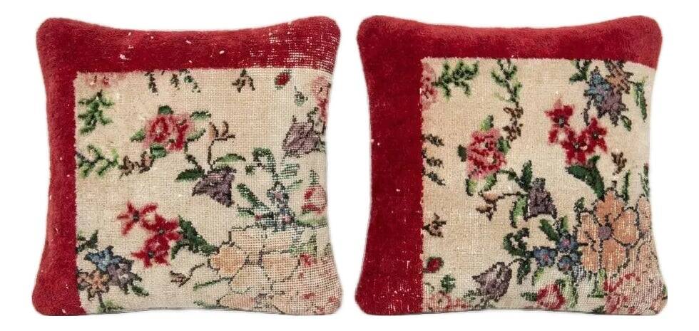 Set of 2 vintage Turkish cushion covers 51x51 cm