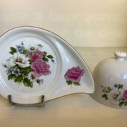 Butter dish with lid flowers