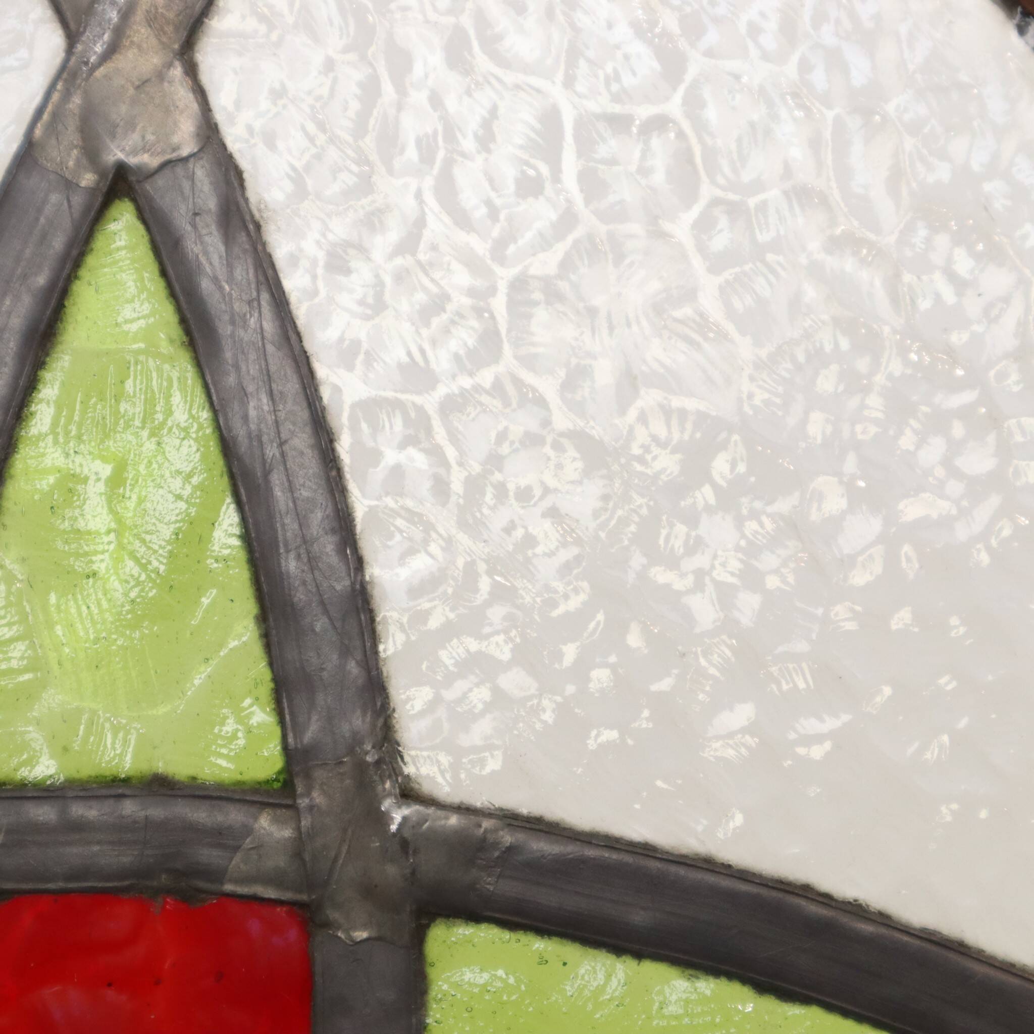 Art Deco Geometric Stained Glass Window 25x25cm