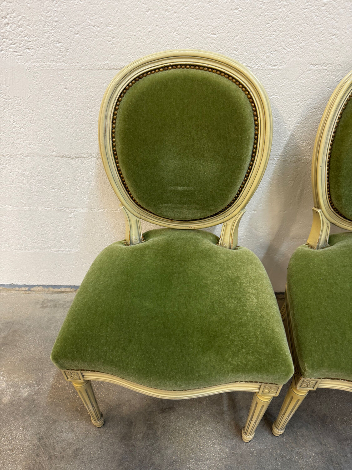 4 studded Louis XVI medallion chairs