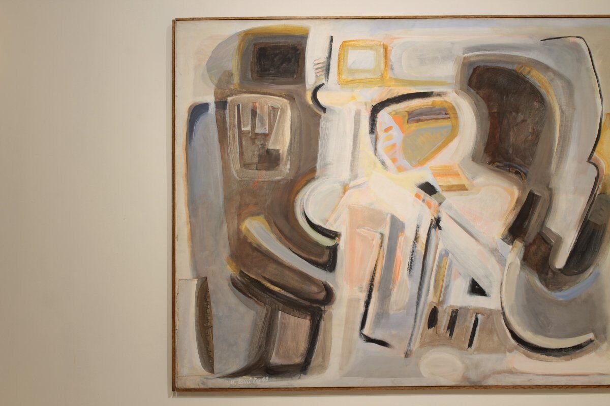 Large abstract oil on canvas dated 1969 - Henri Larriere (1935-2024)
