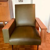 Vintage leather chair olive green
