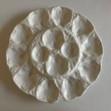 Plat en faïence de Gien blanche 1970