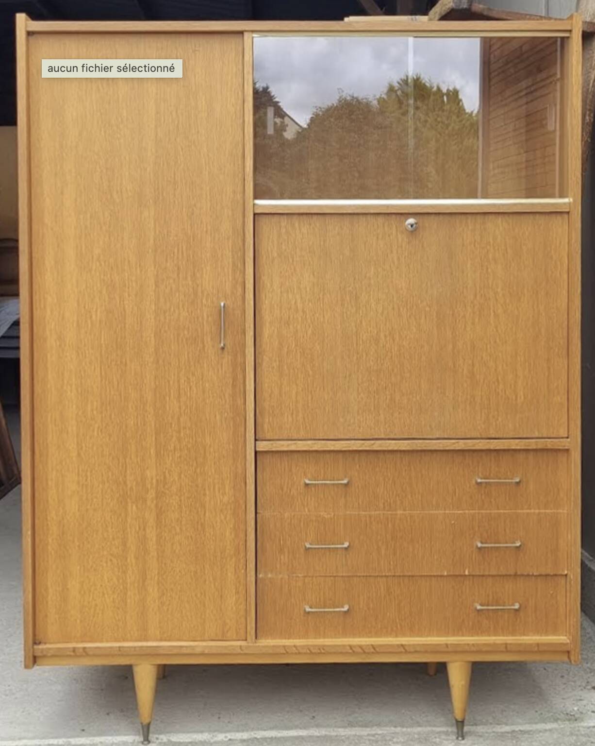 Secretary, bookcase, cupboard, wardrobe, 60s, vintage
