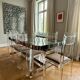 1970s dining room set in plexiglass, chrome and glass – ta