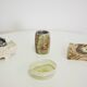 Smoking accessories in marble and onyx, 1970s, lot of 4