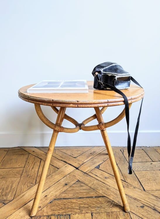 Rattan coffee table 60s