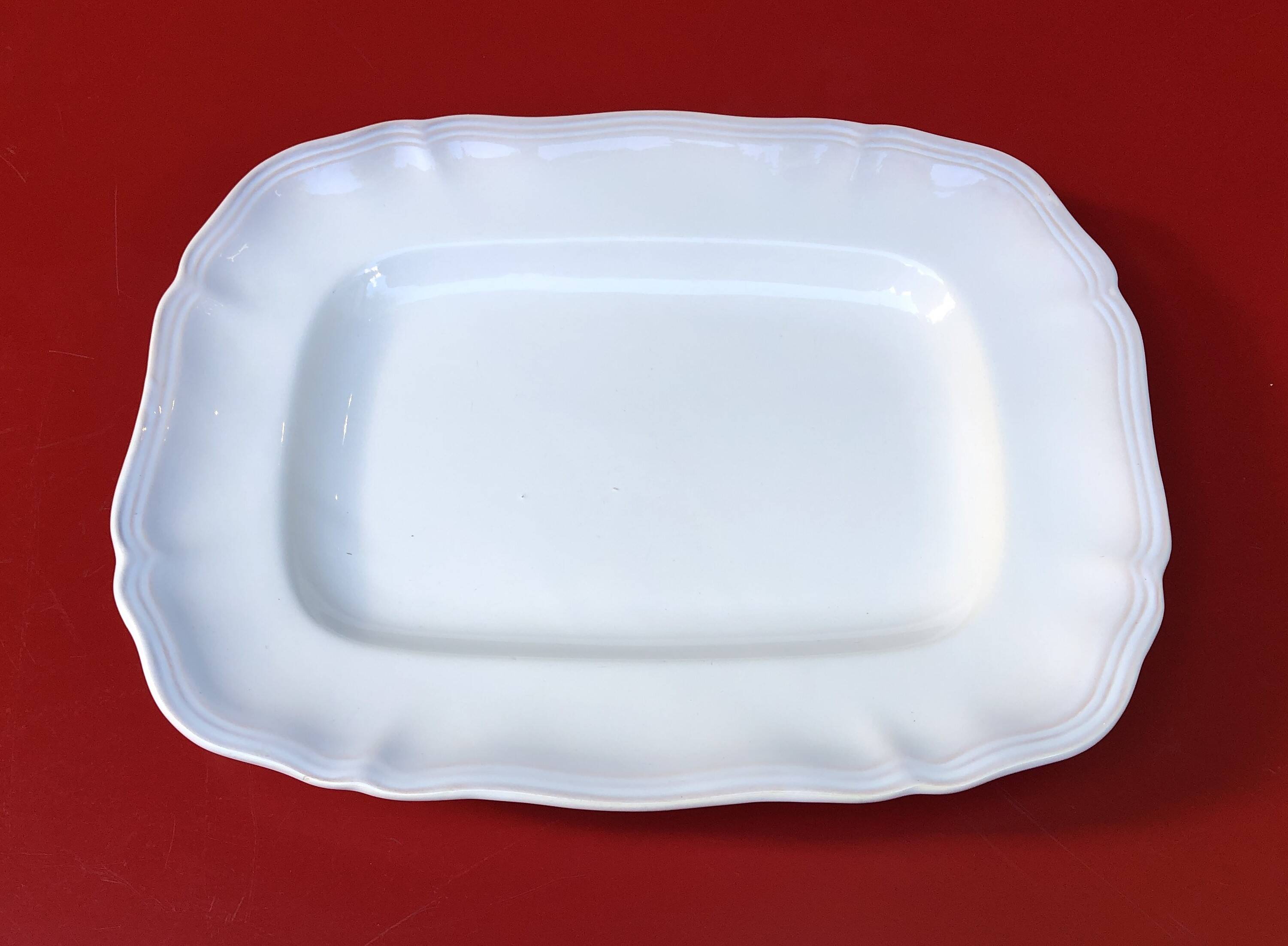 Rectangular dish with gadroons stamped Sarreguemines France, Chambord model